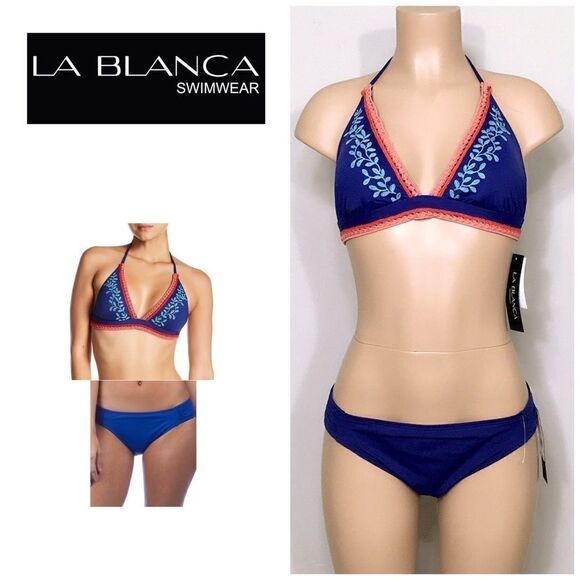 La Blanca Embroidered Leaf bikini. NWT - Picture 1 of 8